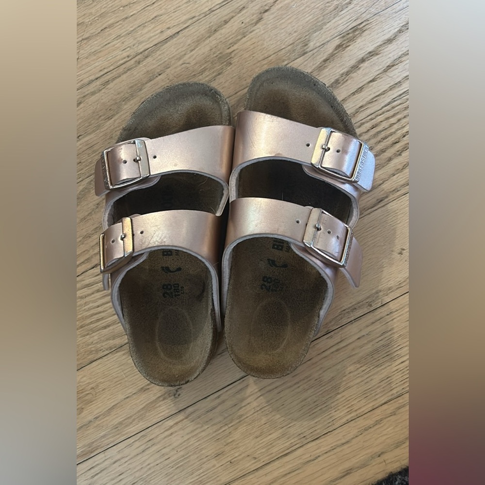 Birkenstock Kids Two-Strap Sandals - Metallic Rose 28